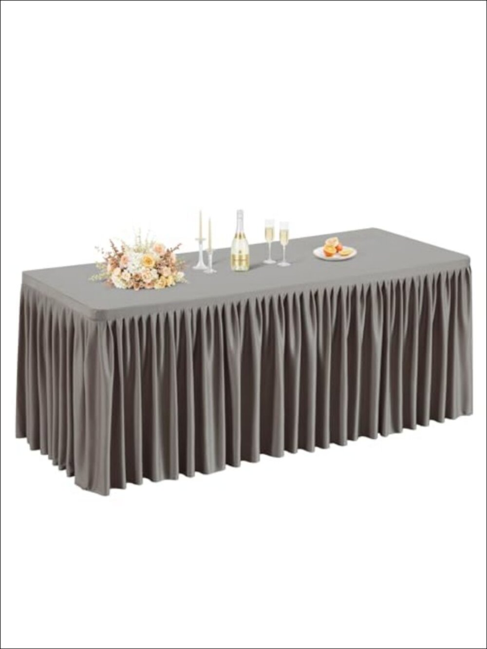 Fitted Tablecloth 6ft Stretch Polyester Spandex Wrinkle Resistant Rectangle